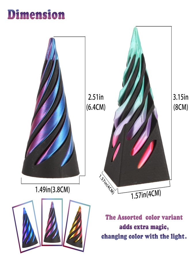 Cucue Pyramid Spiral Cone Toy - Reversible Passthrough Sculpture for Calmness & Relaxation - Impossible 3D Printed Optical Illusion Gadget, Fidget Desk Toy for Kids & Adults - Image 2